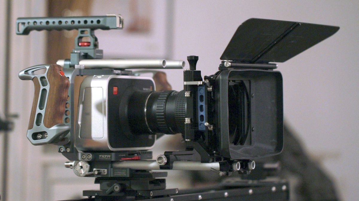 Professional Blackmagic Production Camera 4K – cinema-grade film equipment on a movie set